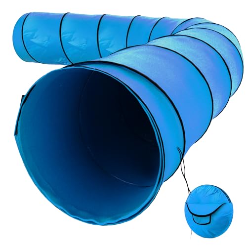Dog Tunnel, Dog Agility Tunnel, Play, 18 Feet, Small, Medium, Large, Blue - color: Blue