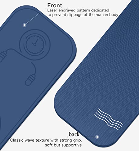 Jump Rope Mat Shockproof Exercise Skipping Mat All-Purpose Extra Thick High Density Anti-Tear Exercise Yoga Mat, Non Slip for Indoor and Outdoor - color: Blue