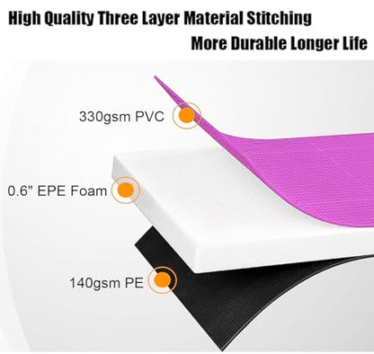 LANGXUN Universal Trampoline Repalcement Safety Pad, 8ft 10ft 12ft 14ft 15ft 16ft Waterproof Surround Spring Foam Cover for Round Frame - color: Pink, size: 15ft