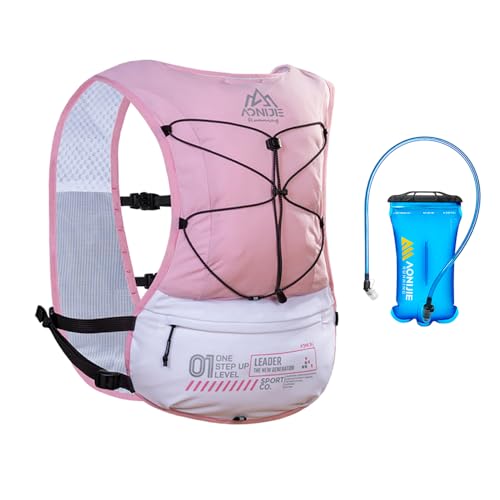 BlueField Running Hydration Backpack Vest for Women and Men 5L Lightweight Trail Runing Hydration Vest Pack Backpack for Running, Cycling, Climb - color: Pink with 1.5L