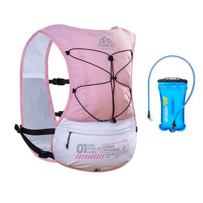 BlueField Running Hydration Backpack Vest for Women and Men 5L Lightweight Trail Runing Hydration Vest Pack Backpack for Running, Cycling, Climb - color: Pink with 1.5L