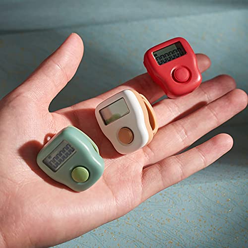 Rechargeable Silent Finger Counter 6 Channels Digital Tasbih Tally Clicker with LED for Prayer Knitting Sports Gift - color: Green