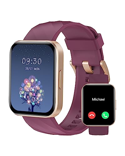 RUIMEN Smart Watches for Women, Bluetooth Calls, Fitness Tracker Purple - color: Purple