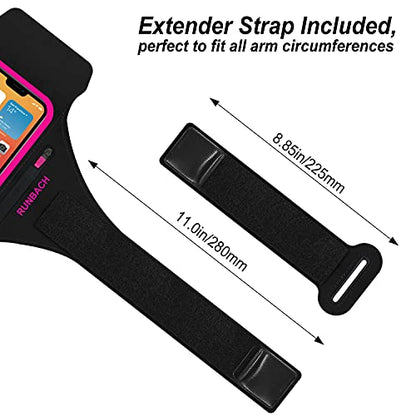 Armband for Samsung Galaxy S26 Ultra/S25 Ultra/S24 Ultra/S23 Ultra/S22 Ultra/S21 Ultra/S20 Ultra/S26+/S25+/S24+/S23+/S22+/S21+/S20+/S10+/S9+/S8+, with Zipper Pocket for for Galaxy Buds (Pink) - color: Pink