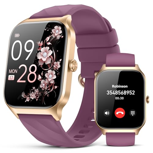 Smart Watch for Women Men,(Answer/Make Call) 1.83'' HD Fitness Activity Tracker Smartwatch for Android iPhone iOS Compatible,IP68 Waterproof Step Counter with Sleep Monitor (Modern, Wine Red, 1.83) - color: Deep Burgundy