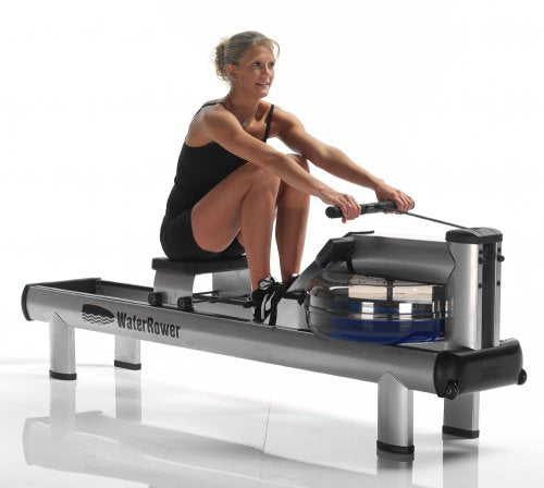 WaterRower M1 Rowing Machine with S4 BLE Monitor | USA Made Water Rower | Original Handcrafted Erg Row Machine for Home Use & Gym - size: Hi Rise