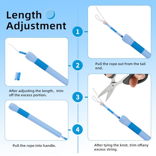 YUEDONG Beaded Jump Rope with Extra-Long Handles for Adult Fitness - color: Blue