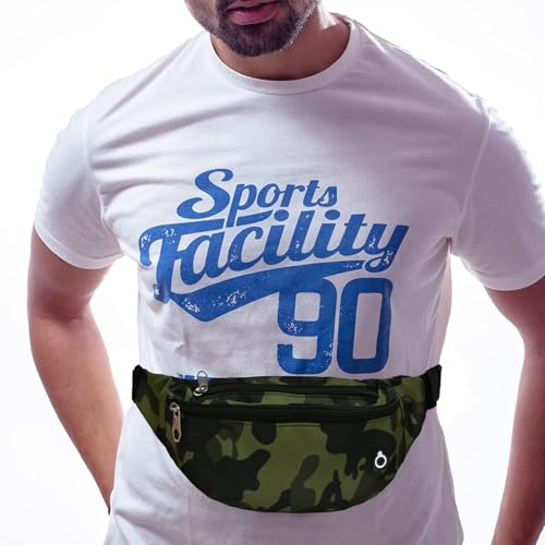 Fanny Packs for Men and Women Water-Repellent Sports Waist Pack Bag - color: 1pack-Camouflage Beige