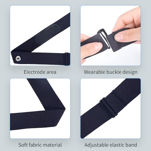 Heart Rate Monitor Replacement Chest Strap Fits for Polar Wahoo Tickr Garmin Chest Belt M-XXL