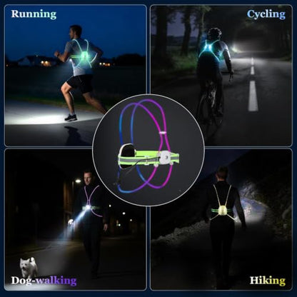 Reflective Running Vest for Men & Women, Built-in Control Panel