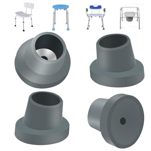 4 Pcs Replacement Feet for Bath Chair Leg Caps Heavy Duty Slope Rubber Feet Pad for Bath Seat Shower Stools (Gray, 1-1/8") - color: Grey