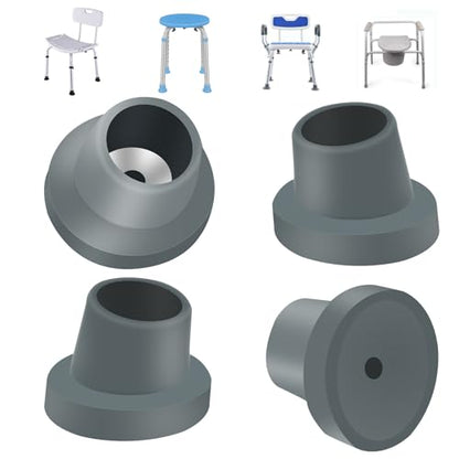 4 Pcs Replacement Feet for Bath Chair Leg Caps Heavy Duty Slope Rubber Feet Pad for Bath Seat Shower Stools (Gray, 1-1/8") - color: Grey