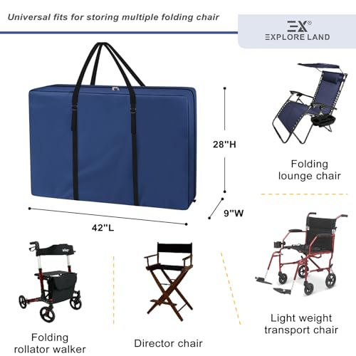 Explore Land Chair Storage Bag for Folding Longue Zero Gravity, Blue - color: 1 Pack: Blue