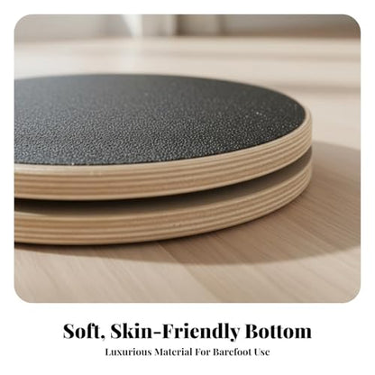 Menolana Ab Twister Board Twist Disc Core Strength Toning Disc Wooden Balance Twist Board Waist Twisting Disk for Aerobic Exercise Gym