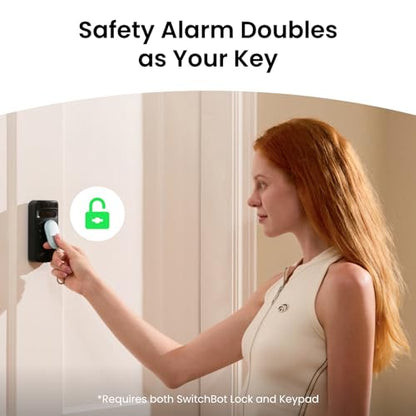SwitchBot 130 dB Personal Safety Alarm for Women with Apple Find My APP, Extra-Loud Siren & Strobe Light, Waterproof Self Defense Keychain for Women, College Girls and Kids (White) - color: White
