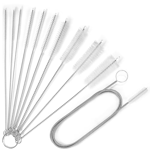 Ixiaoyoo 11 Pcs Cleaning Brushes Set, 8 Inch + 60 Inch Cleaner Brushes - color: White Cleaning Brush Set