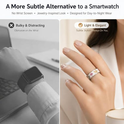 Smart Ring for Women with Enamel Health Ring Fitness Ring Fitness Tracker with Sleep Heart Rate Monitoring Distance Pedometer Calorie for Android iOS - size: 11