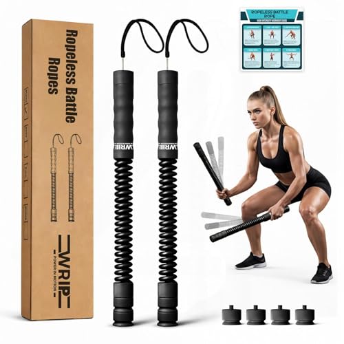 Ropeless Battle Ropes Weighted, Home Gym Equipment, Fat Burning Cardio, Small Space Exercise Equipment, Shoulder Exercise Stick, Travel Workout Equipment, Arm workout, Core Strength Training Equipment