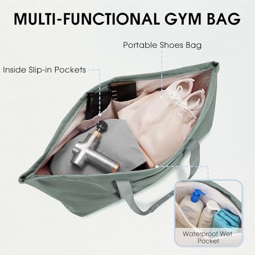 sportsnew Large Yoga Mat Bag Trolley Sleeve Gym Carrier Shoe Bag Wet Pocket - color: Greenish Grey
