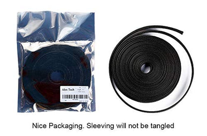 50ft - 1/4 inch & 1/2 inch PET Expandable Braided Sleeving – Black – Alex Tech Braided Cable Sleeve - color: Black, size: 1/4"-25ft &1/2"-25ft