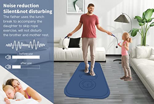 Jump Rope Mat Shockproof Exercise Skipping Mat All-Purpose Extra Thick High Density Anti-Tear Exercise Yoga Mat, Non Slip for Indoor and Outdoor - color: Blue