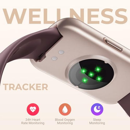 Health Fitness Tracker Smart Watch with 24/7 Heart Rate, Blood Oxygen, Sleep Tracker, Pedometer, 3 Colorful Bands & 3ATM Waterproof Activity Tracker with Step Calorie Counter, Smoke Violet - color: Smoke Violet