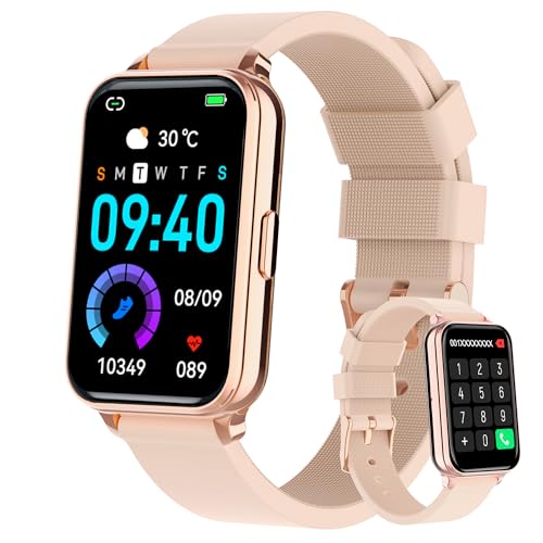 Smart Watch Fitness Tracker Make/Answer Calls for Women Men with Heart Rate Blood Oxygen Sleep Monitor Sports Modes Step Calorie Counter IP68 Waterproof for Android Phones and iPhone - color: Pink