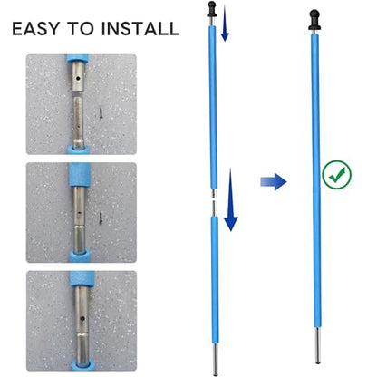 Replacement Trampoline Enclosure Poles for 12/14/15/16FT, Trampoline‘ Bottom Frame Tube and Top Frame Tube with Foam, 2pcs Together, Part # 10,11,
