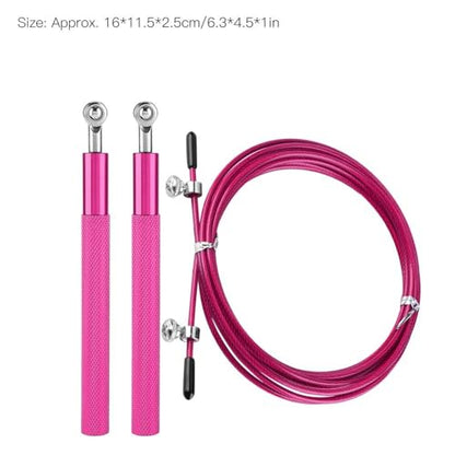 Aluminum Alloy Jump Rope with Ball Bearings – Skipping Rope for Speed Training, Non-Slip Grip and Adjustable PVC Cable - color: Pink