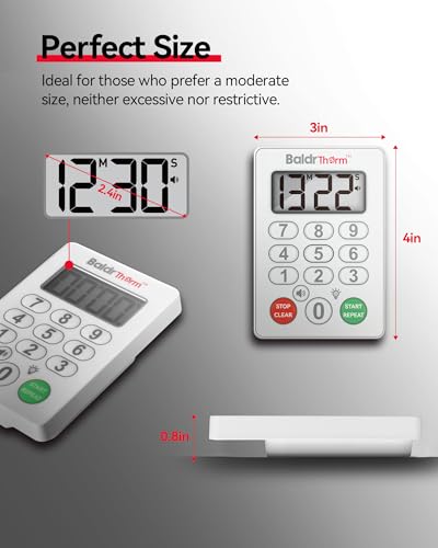 Digital Kitchen Timer, Waterproof Magnetic Countdown Timer with Alarm - style: Classic