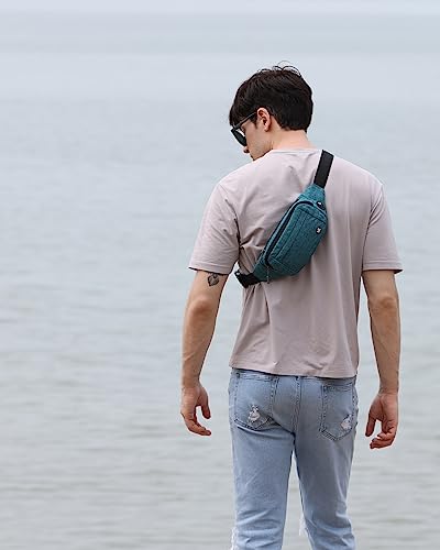 WATERFLY Small Fanny Pack Crossbody Lightweight Waist Bag for Woman Man - color: Green