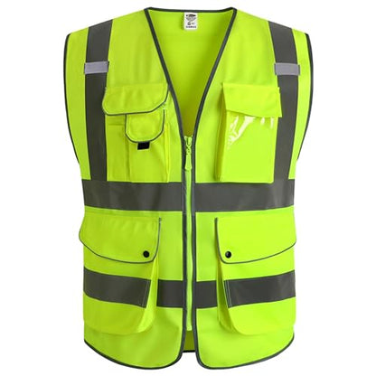 JKSafety Safety Vest for Men Women Reflective Hi Vis JK150 Yellow S - color: Yellow, size: Small