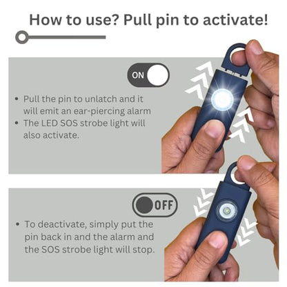 The Original Personal Safety Alarm for Women - Loud Siren, Strobe Light and Key Chain 2.0 Version (Navy Blue) - color: Navy Blue