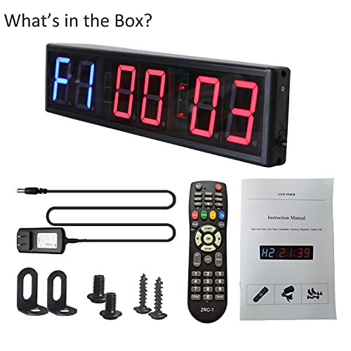 20 Inch Gym Timer for Workouts, Remote Control & Wall Mount