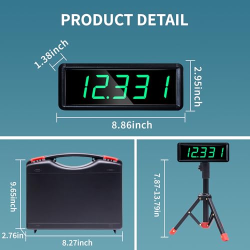 Laser Timer Sprint Timer for Track Wireless Race Clock, Stopwatch for Speed Training, Adjustable Tripod Precision Laser Racing Time（Smaller Tripod）
