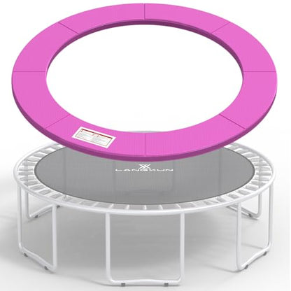 LANGXUN Universal Trampoline Repalcement Safety Pad, 8ft 10ft 12ft 14ft 15ft 16ft Waterproof Surround Spring Foam Cover for Round Frame - color: Pink, size: 14ft