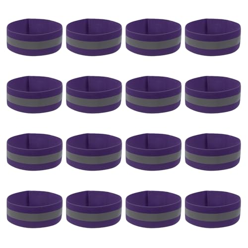 PATIKIL Reflective Bands for Wrist/Arm/Ankle/Leg, High Visibility Reflector Bands, Safety Reflector Tape Straps for Night Running Cycling Walking - color: Purple