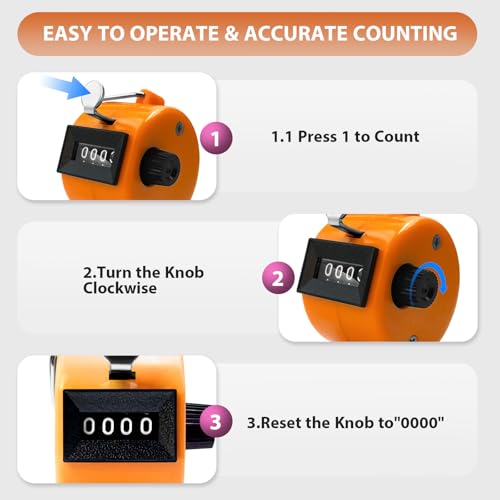 6 Pack Clicker Counter, Hand Tally Counters, 4 Digit Display Clicker - color: Candy Color