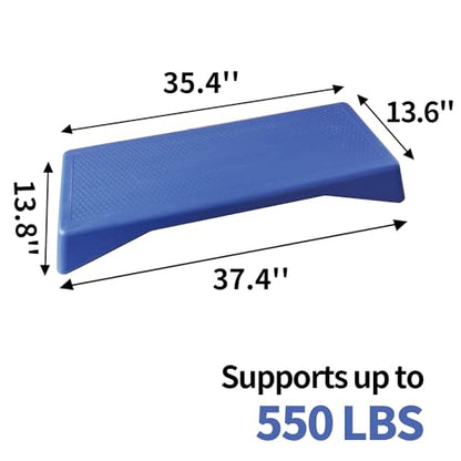 GOWE Aerobics Step Platform Height-Adjustable Fitness Equipment Stepper Trainer Exercise Step Platform Sliding Lifting Pad Blue