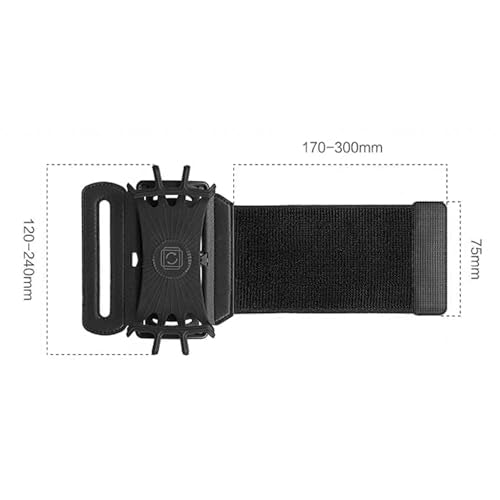 Universal Cell Phone Wristband Holder 360°Rotation Forearm Wrist Workout Sports Arm Band Fits Samsung Galaxy S25 S24 S23 S22 S21 S20 Ultra Plus Fe A25 A42 A05, Moto G Power Stylus Play 5G (Black) - color: Black