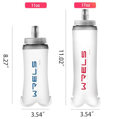 Soft Flasks Soft Running Water Flask Collapsible Soft Water Bottles Small BPA-Free for Sports Hiking Hydration Pack 500 ml/17oz，300 ml/10oz（500ml,red） - color: Red