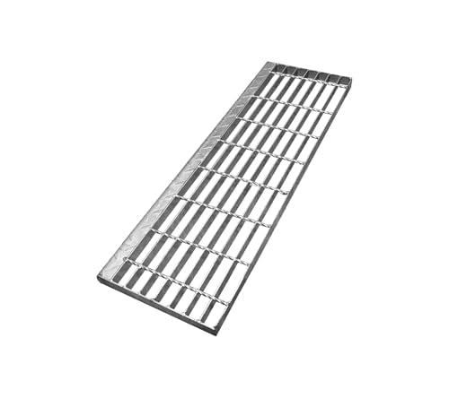 31.5x9.4in. Galvanized Steel Stair Tread - size: 31.5x9.4in, style: Galvanized Steel-1 Pack