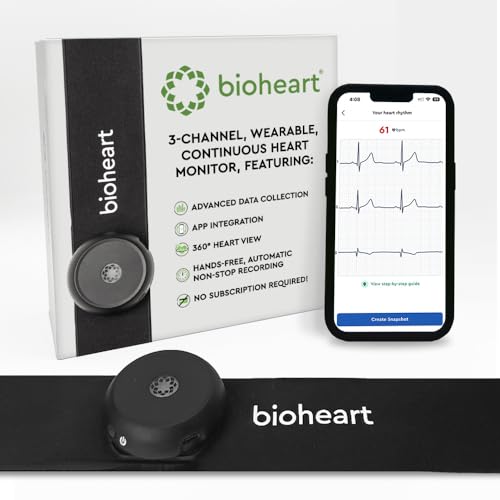 Bioheart | 24/7 Continuous Heart Monitor | No Prescription Needed | Smart Wearable | Chest Strap | One Month Subscription Included - size: Small