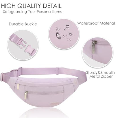 MAXTOP Large Purple Crossbody Fanny Pack for Women Belt Bag fits All Phones - color: Lavender Purple