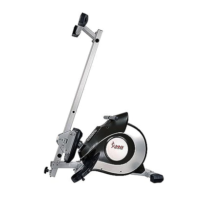 Sunny Health & Fitness Magnetic Rowing Machine Rower with 8-Level Resistance, 53.4" Extended Slide Rail & Digital LCD Display - SF-RW520084S