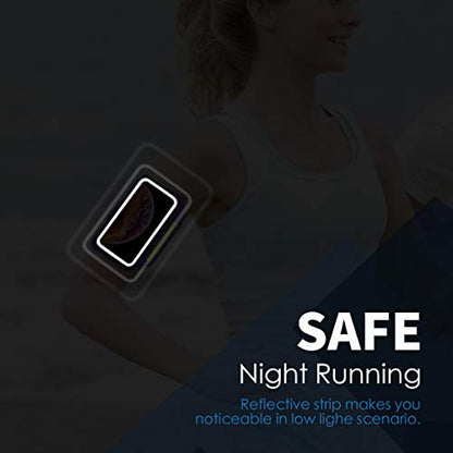 HAISSKY Running Armband with Zipper Pocket,Sweatproof Phone Armband 6.9" - color: Purple(Up to 6.9")
