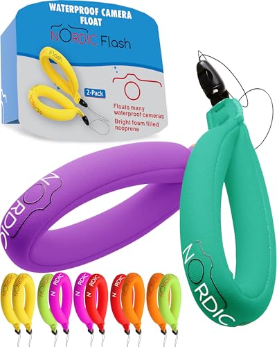 Nordic Flash Floating Wrist Strap (2-pack) for Phone & Action Camera - Compatible with GoPro Hero 13, Insta360 X4, DJI Action 5 Pro, OM System TG-7, Kodak PixPro WPZ2 & iPhone - Turquoise & Purple - color: Turquoise & Purple