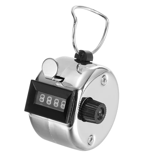 PATIKIL Clicker Counter, Handheld Tally Counter Mechanical Click Pitch Counter for Coaching Knitting, Golf, Lap, Fishing - color: Silver