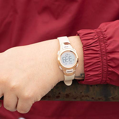 Armitron Sport Women's Digital Chronograph Resin Strap Watch, 45/7012 - color: Blush Pink/Rose Gold