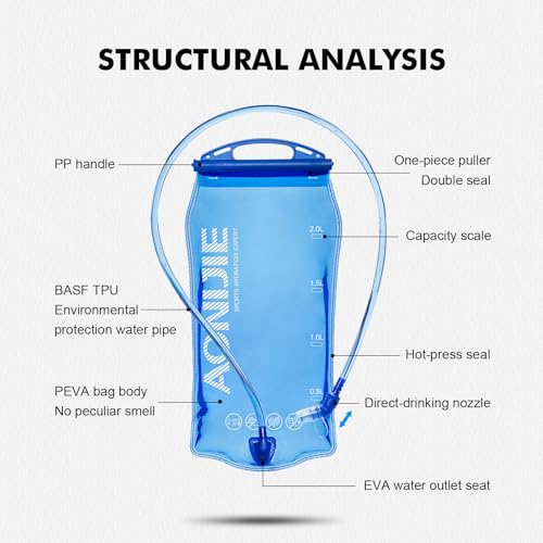 AONIJIE 1L/1.5L/2L/3L Hydration Water Bladder, Wide Opening Water Reservoir - size: 3L